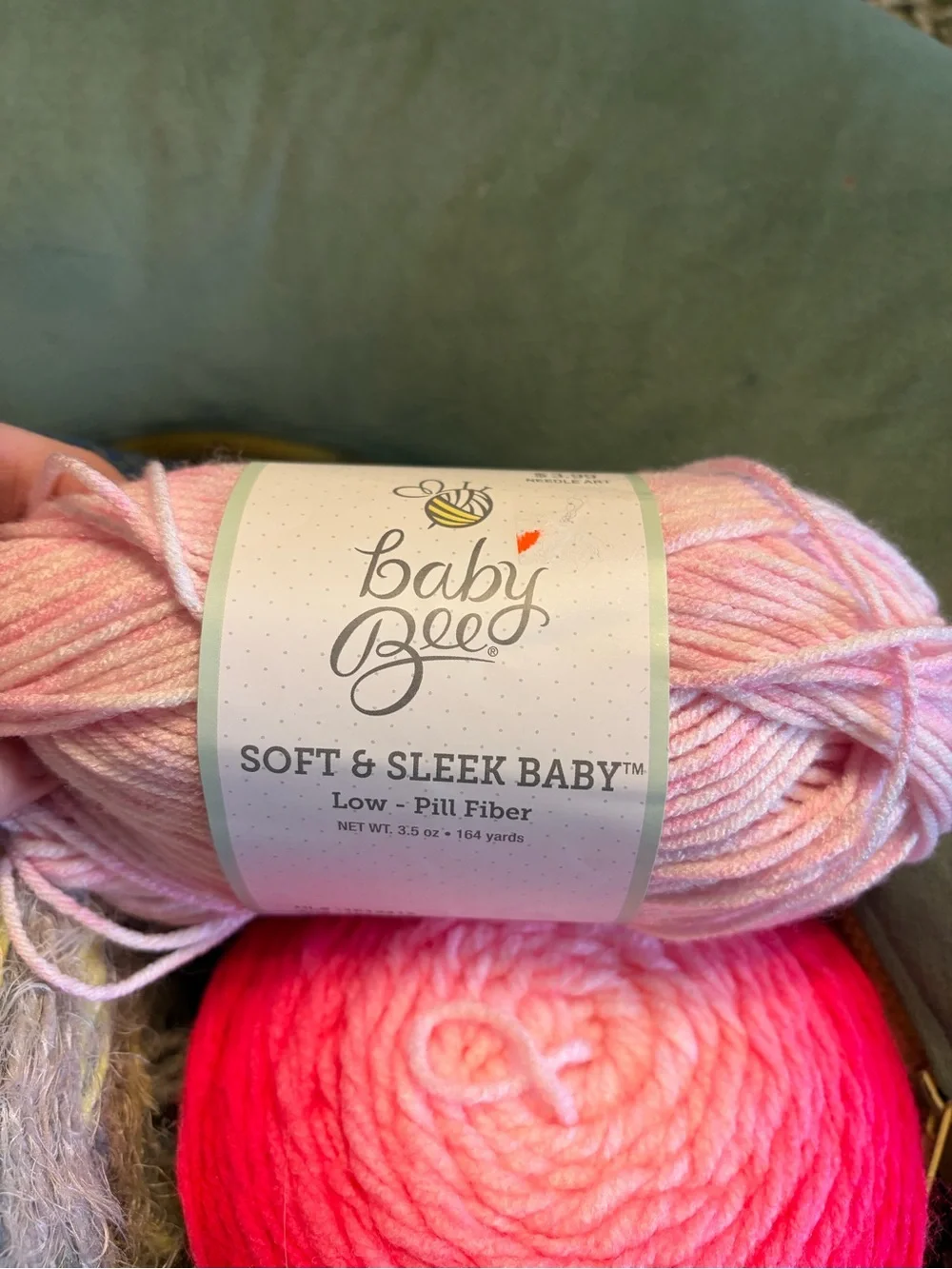 Caron Kindness & Baby Bee Yarn Bundle - Green, Pink, Teal, Multicolor